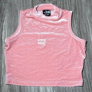 Livin cool pink velvet crop top